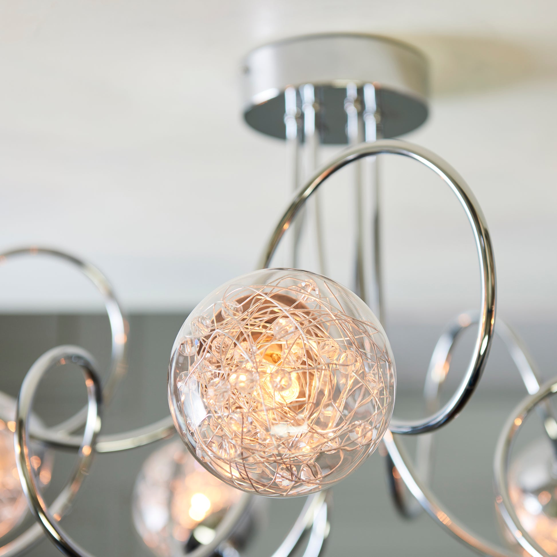 Auria 6 Light Semi Flush Ceiling Light