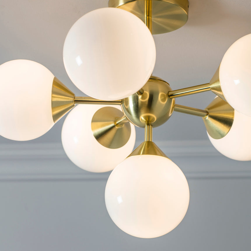 Oscar 6 Light Semi Flush Ceiling Light