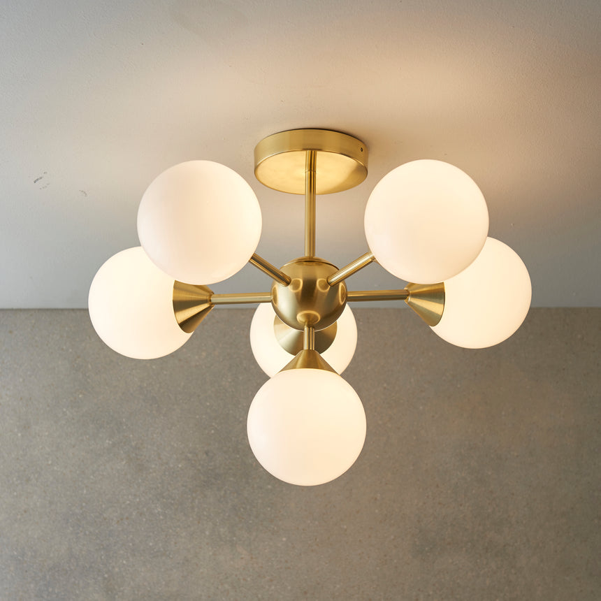 Oscar 6 Light Semi Flush Ceiling Light