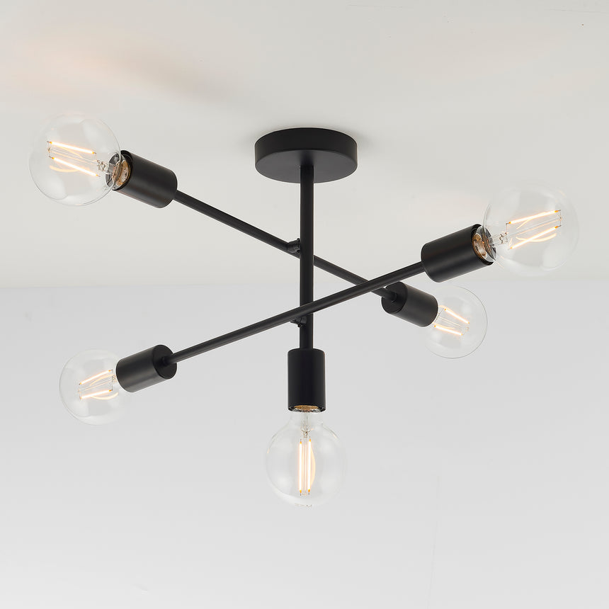 Studio 5 Light Semi Flush Ceiling Light