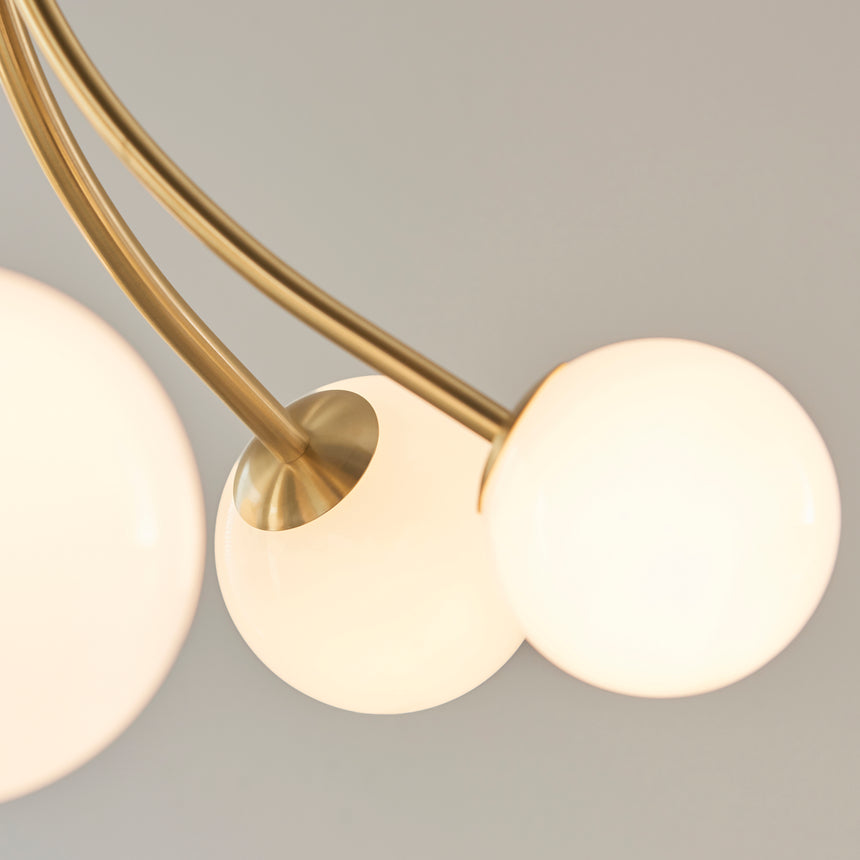 Bloom 6 Light Pendant, Satin Brass