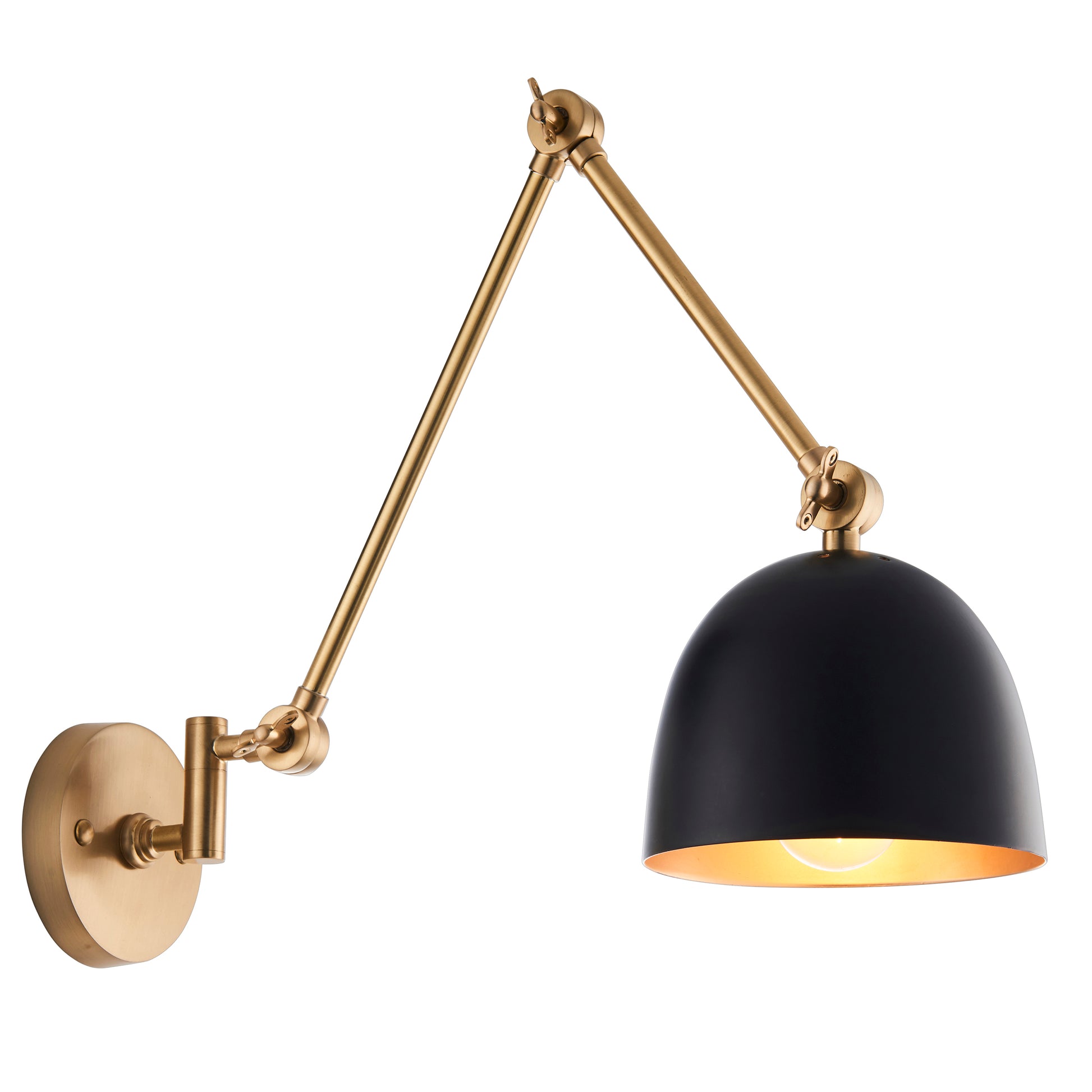 Lehal Swing Arm Wall Light, Antique Brass