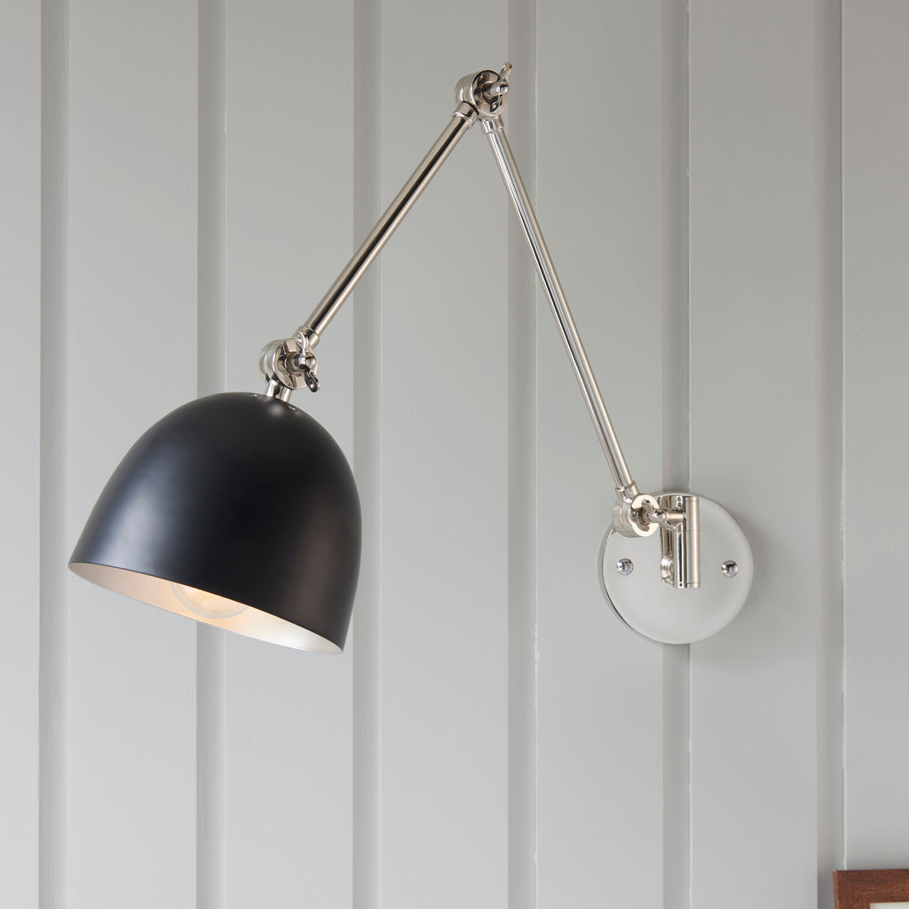 Lehal Swing Arm Wall Light, Polished Nickel