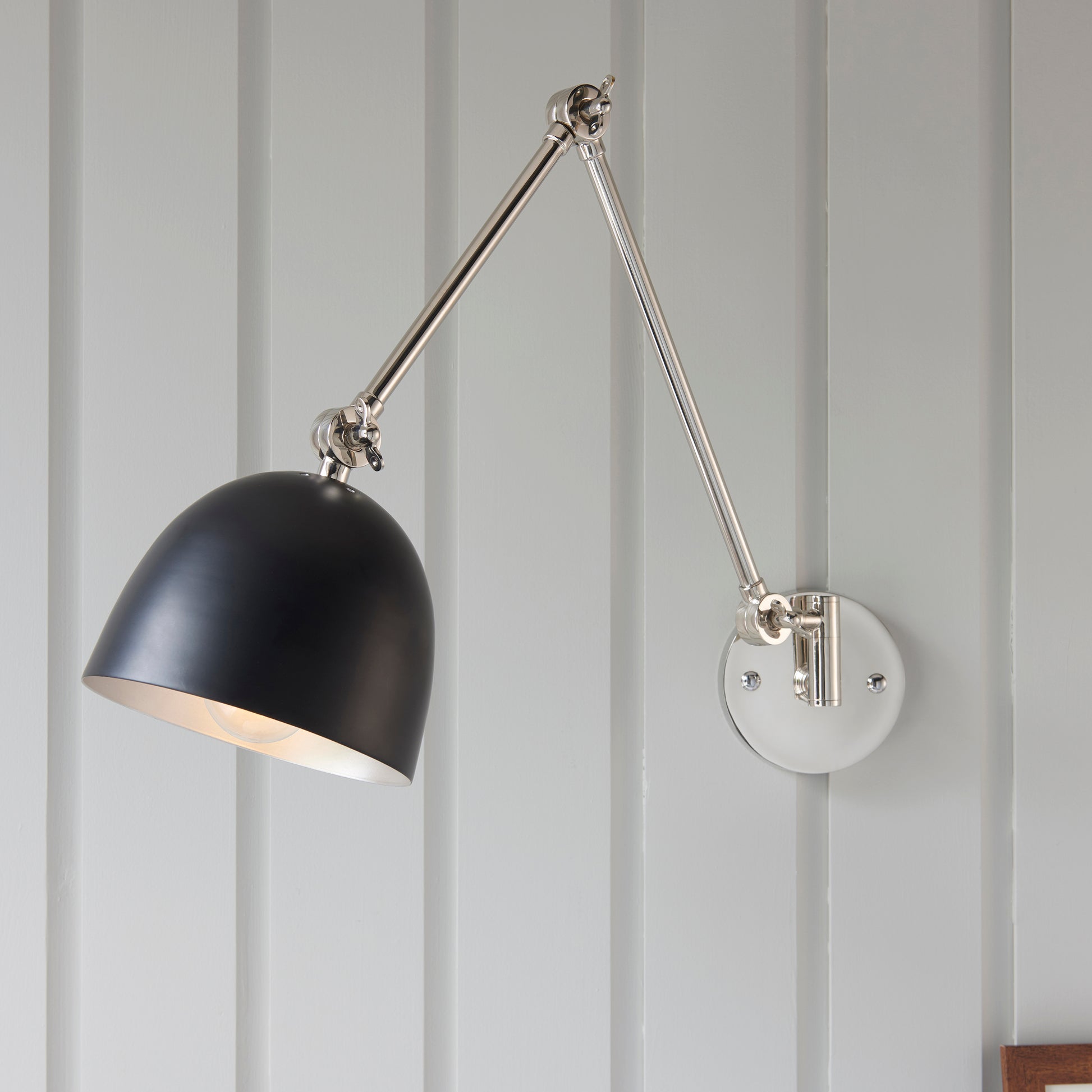 Lehal Swing Arm Wall Light, Polished Nickel