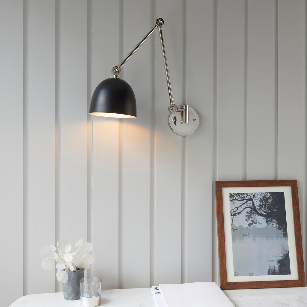 Lehal Swing Arm Wall Light, Polished Nickel