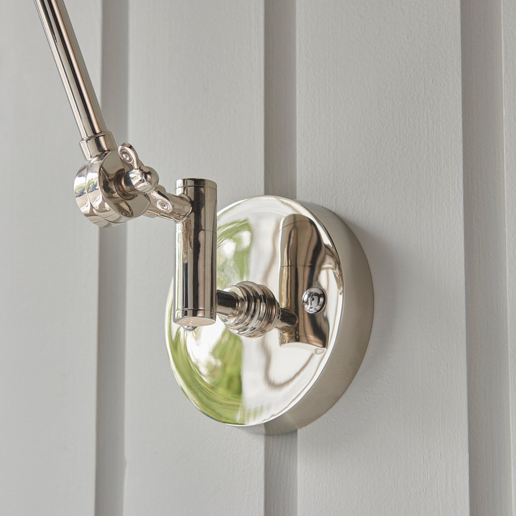 Lehal Swing Arm Wall Light, Polished Nickel