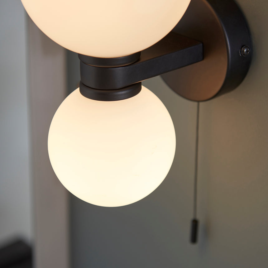 Pulsa 2 Light Pull Cord Bathroom Wall Light
