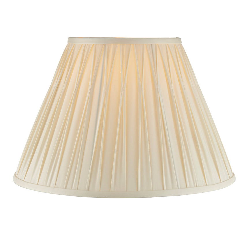 Ivory Pinch Pleat Silk Lamp Shade, 40cm