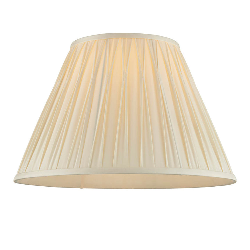 Ivory Pinch Pleat Silk Lamp Shade, 40cm