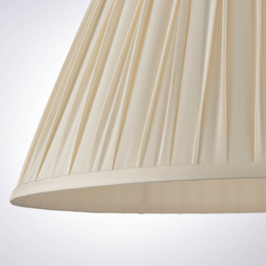 Ivory Pinch Pleat Silk Lamp Shade, 40cm
