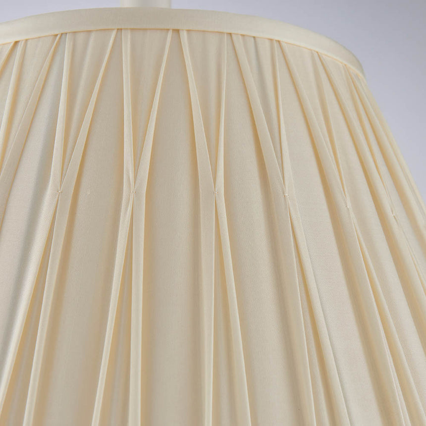 Ivory Pinch Pleat Silk Lamp Shade, 40cm