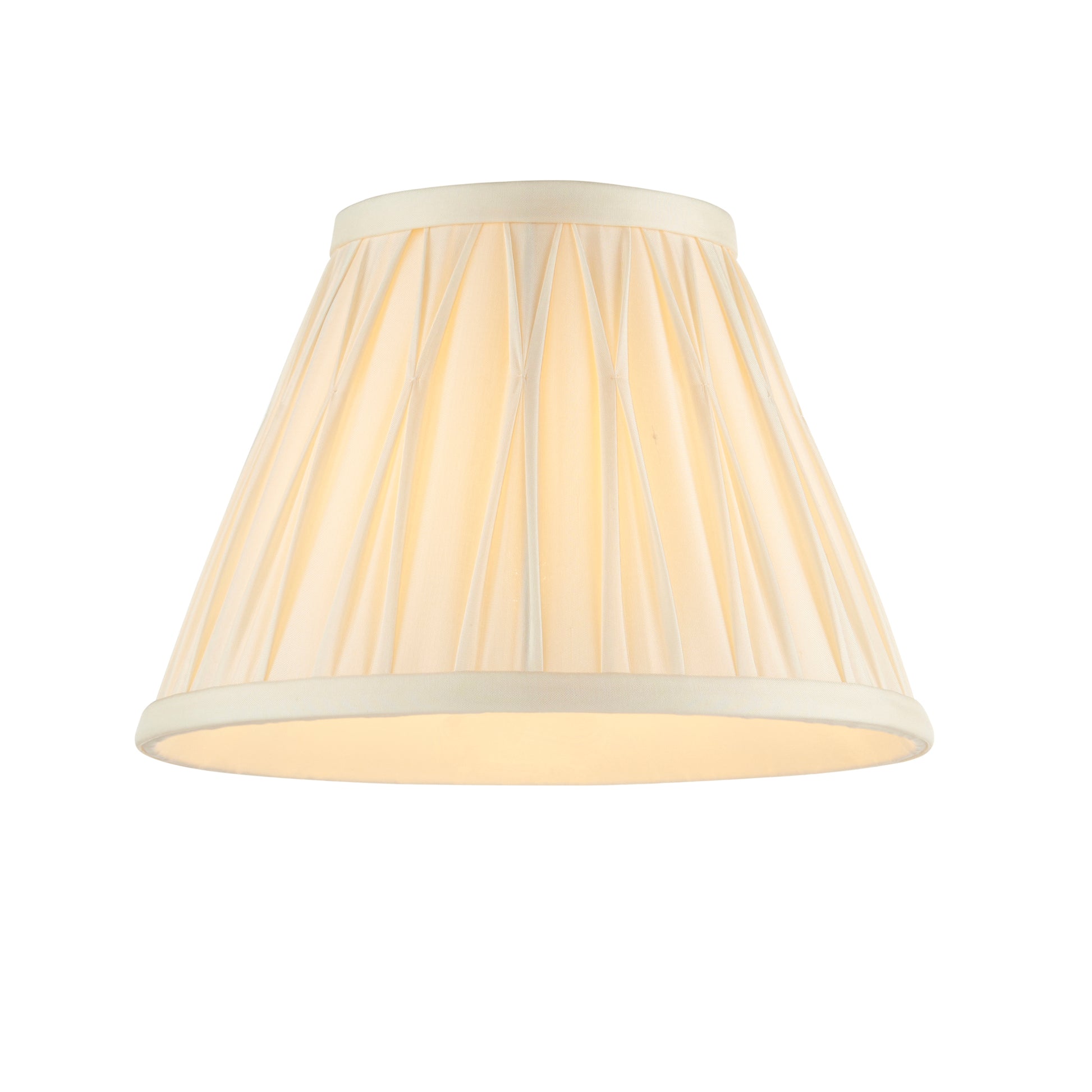 Ivory Pinch Pleat Silk Lamp Shade, 20cm