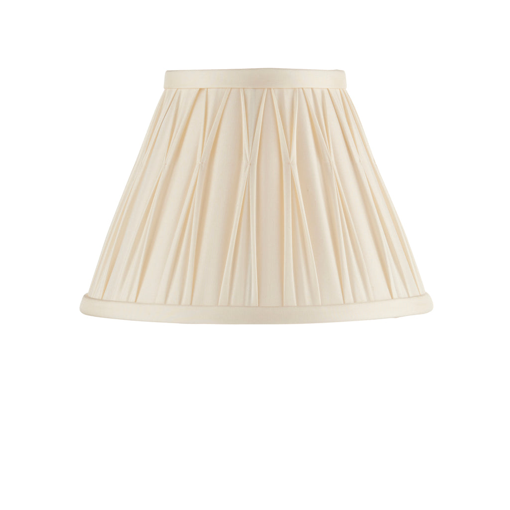 Ivory Pinch Pleat Silk Lamp Shade, 20cm