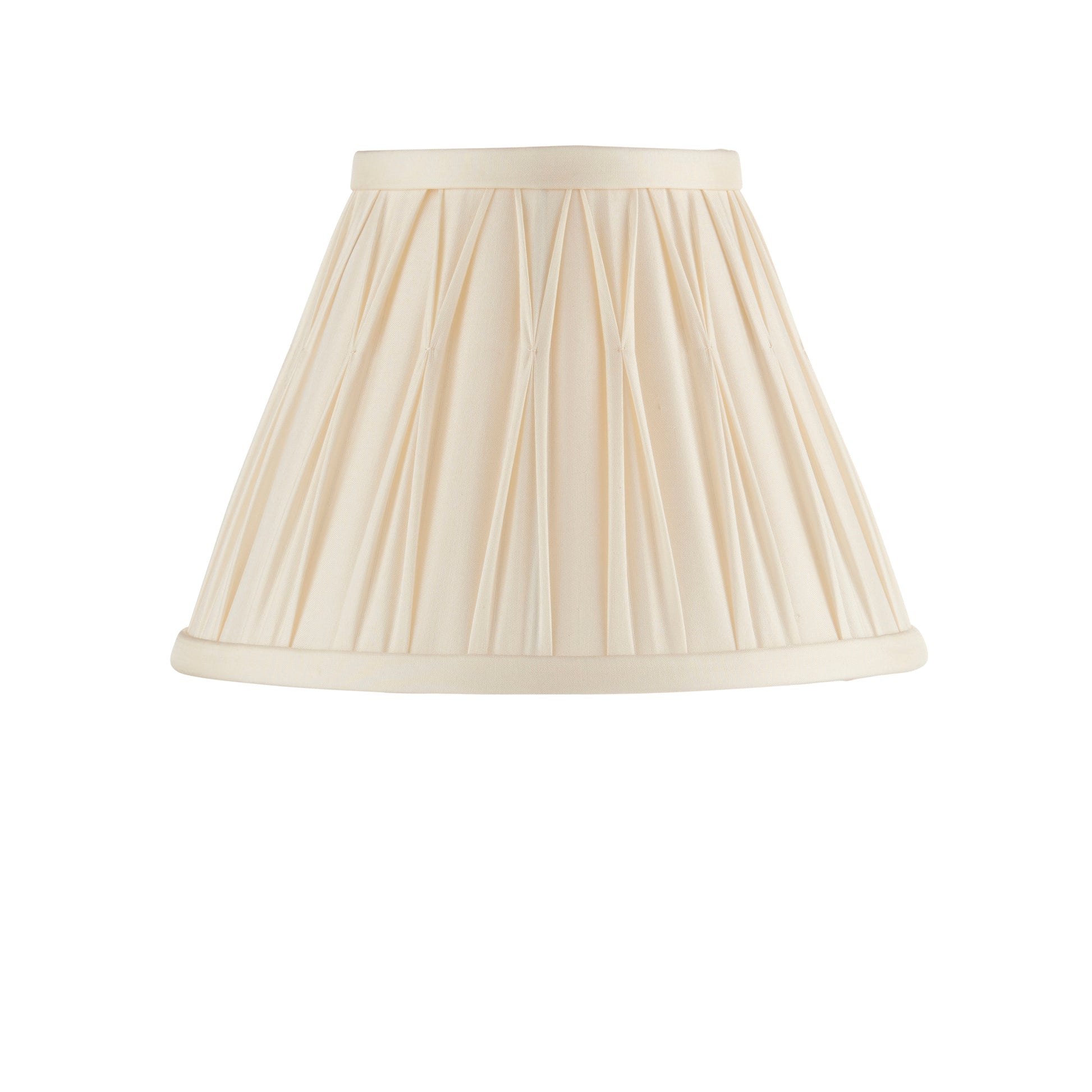 Ivory Pinch Pleat Silk Lamp Shade, 20cm