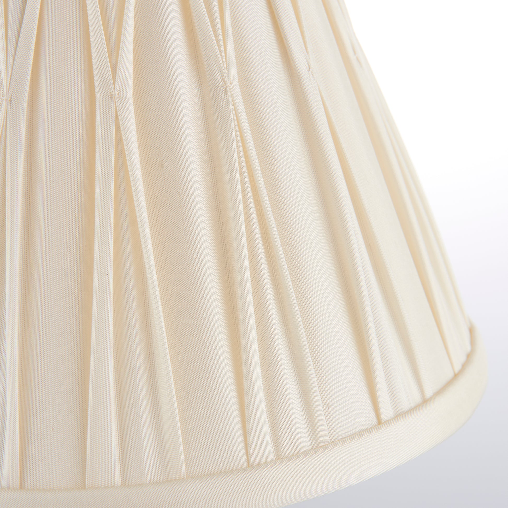 Ivory Pinch Pleat Silk Lamp Shade, 20cm