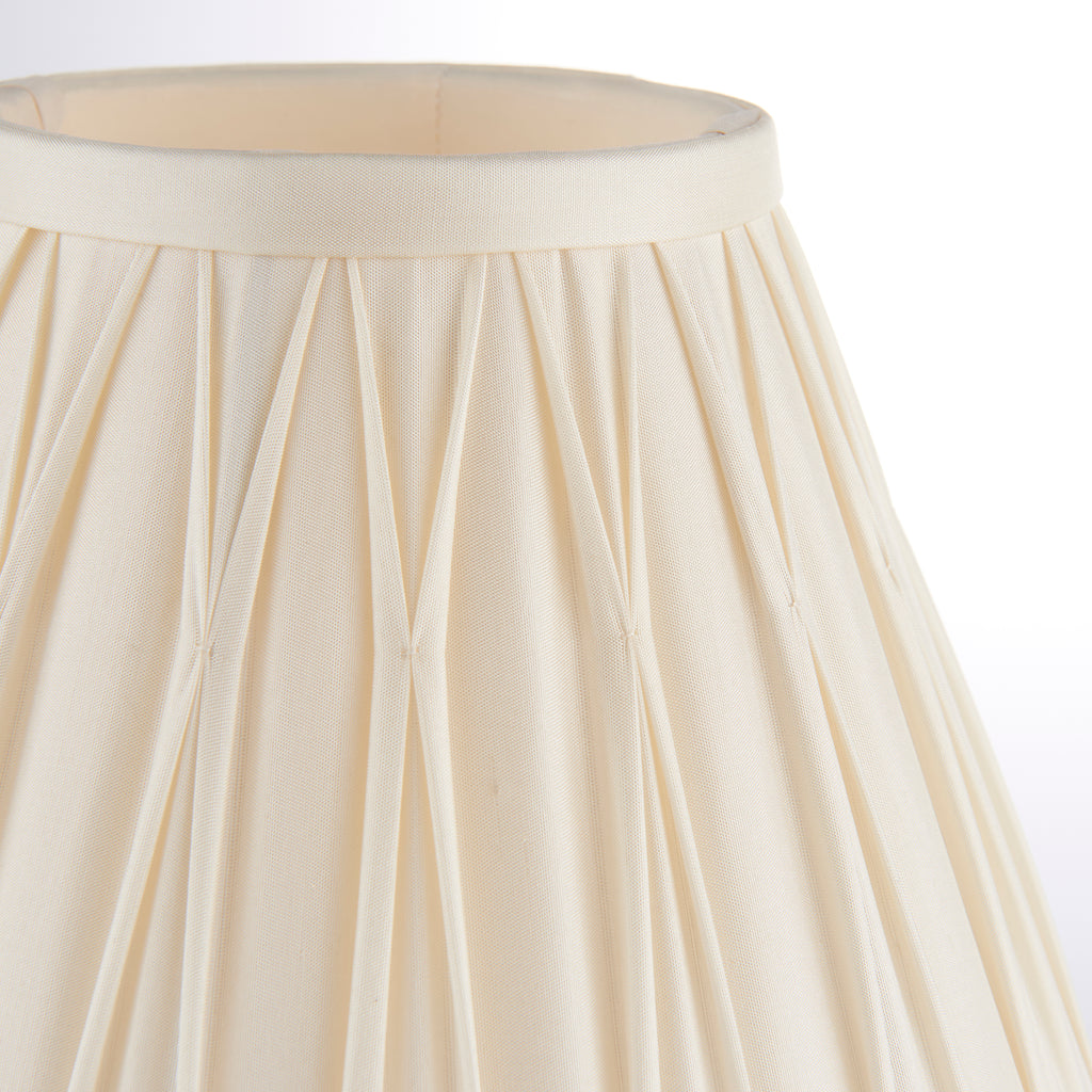 Ivory Pinch Pleat Silk Lamp Shade, 20cm