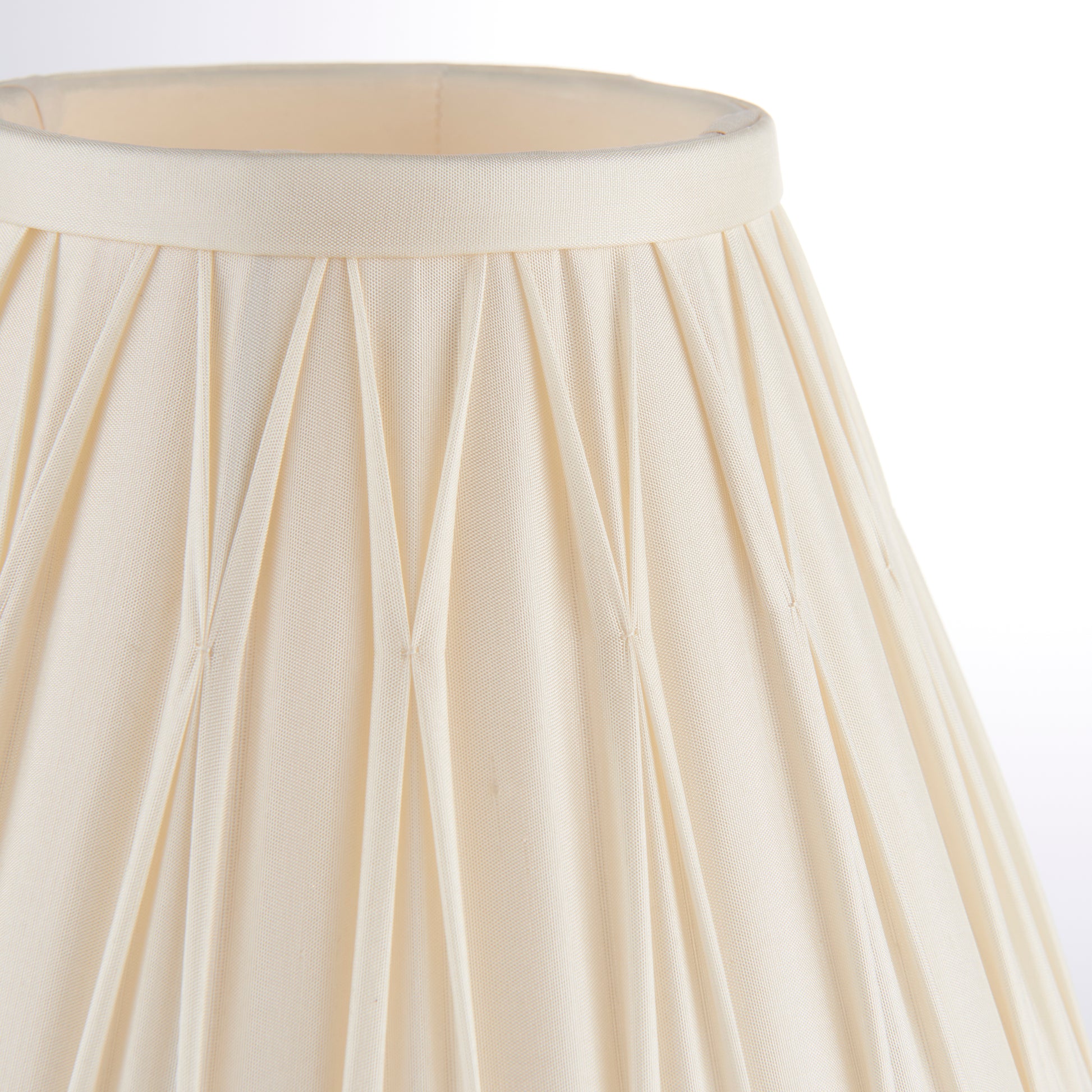 Ivory Pinch Pleat Silk Lamp Shade, 20cm
