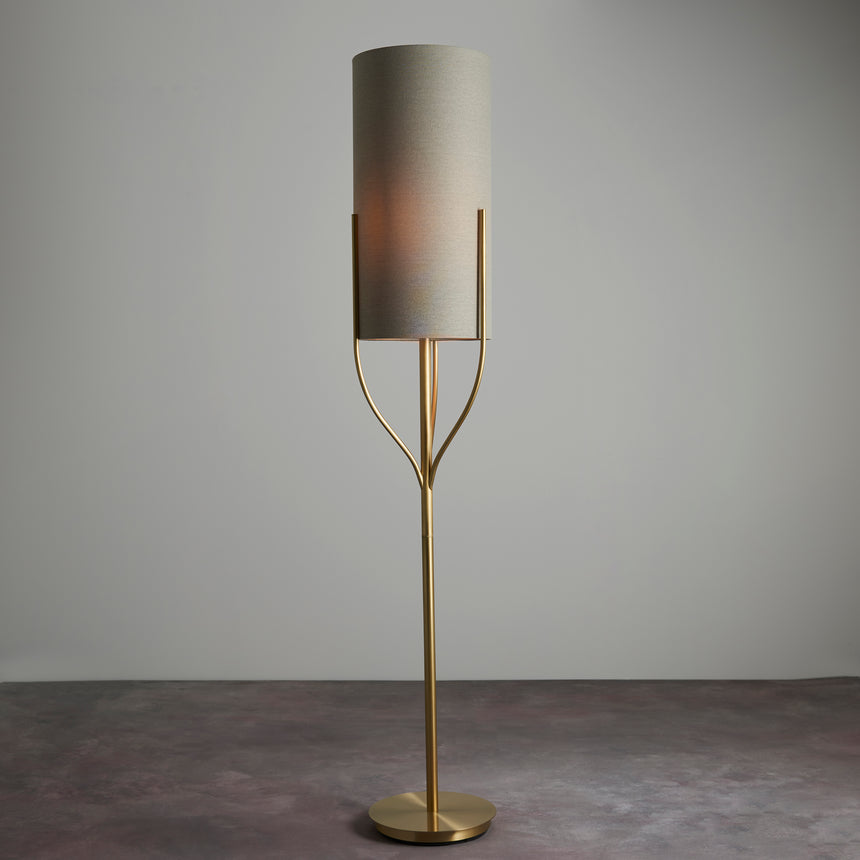 Fraser Floor Lamp, Brushed Brass