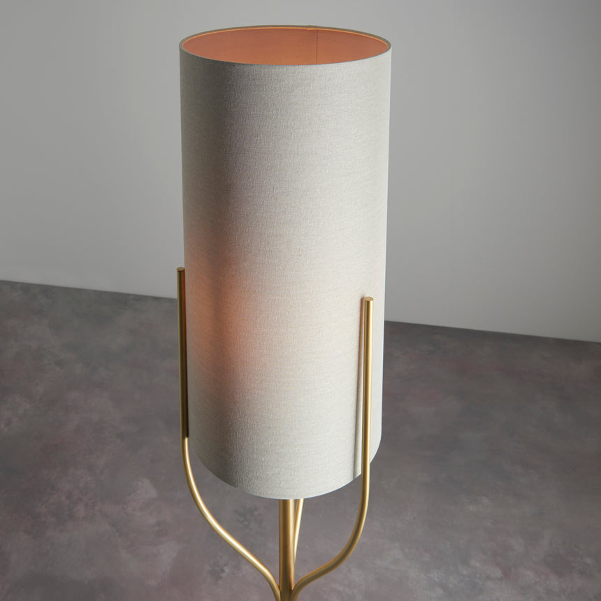 Fraser Floor Lamp, Brushed Brass