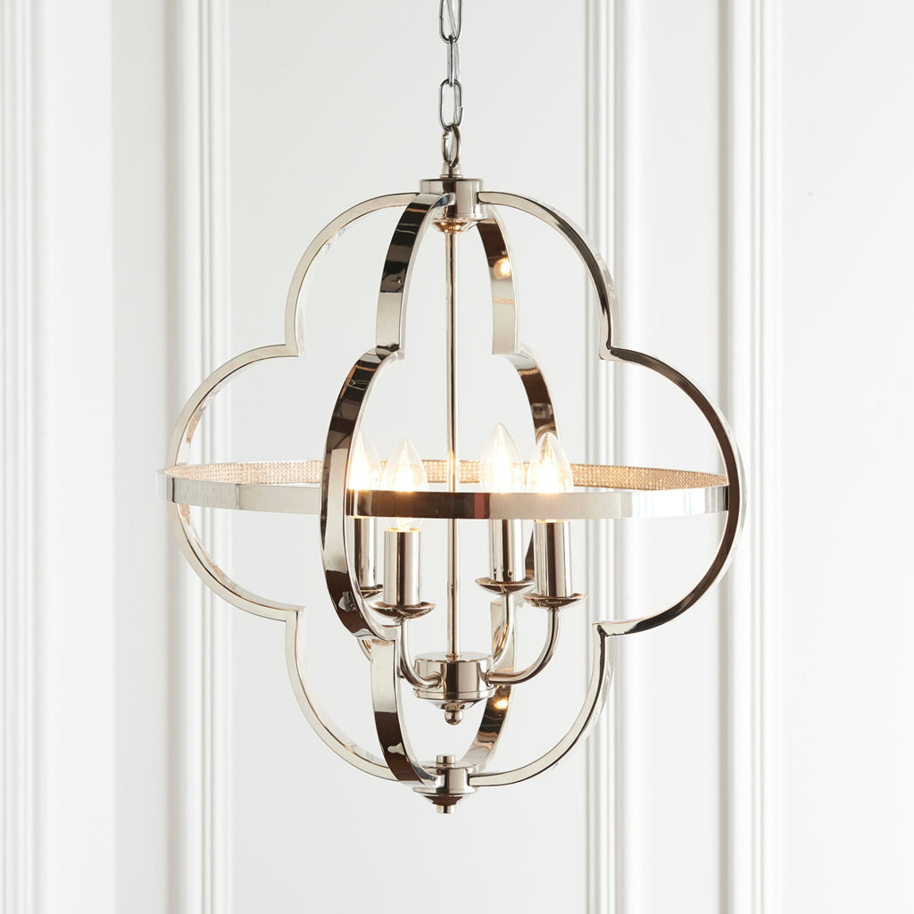 Barton 4-Light Pendant Light, Bright Nickel