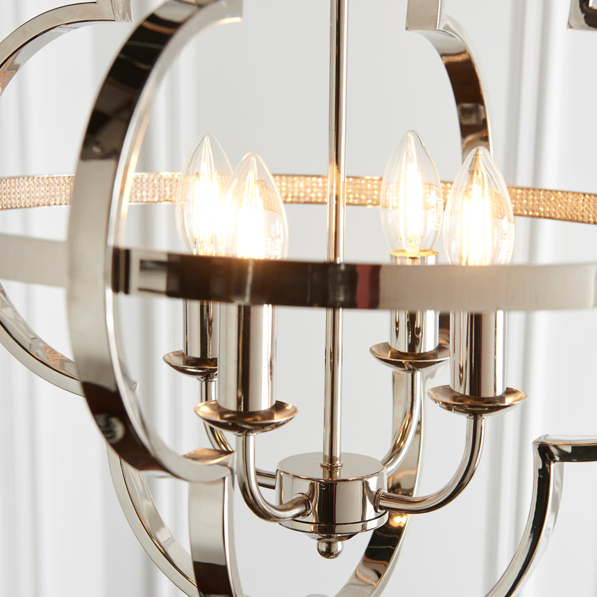 Barton 4-Light Pendant Light, Bright Nickel
