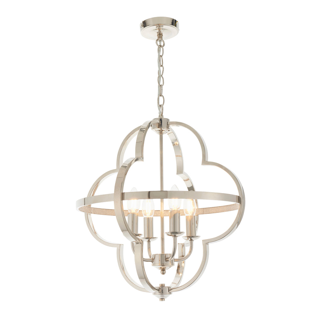 Barton 4-Light Pendant Light, Bright Nickel