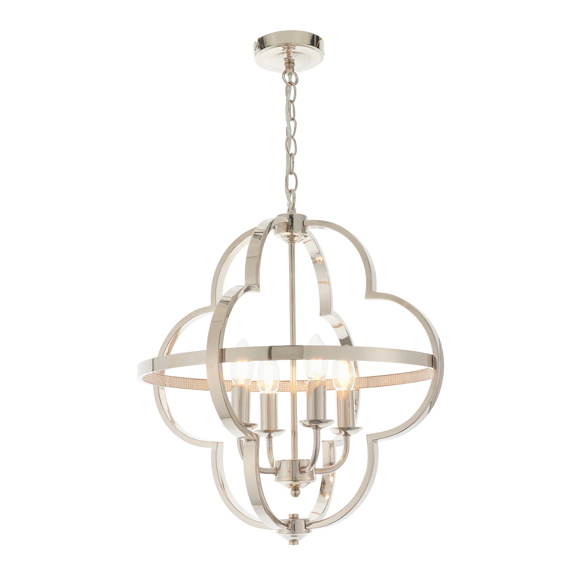 Barton 4-Light Pendant Light, Bright Nickel