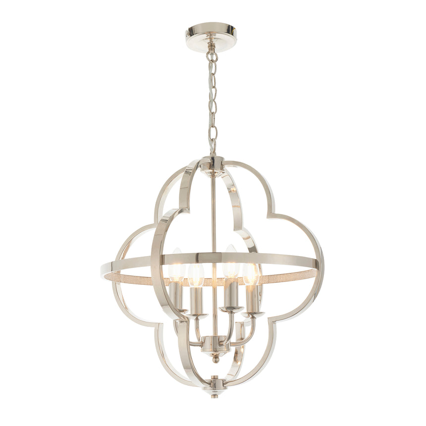Barton 4-Light Pendant Light, Bright Nickel