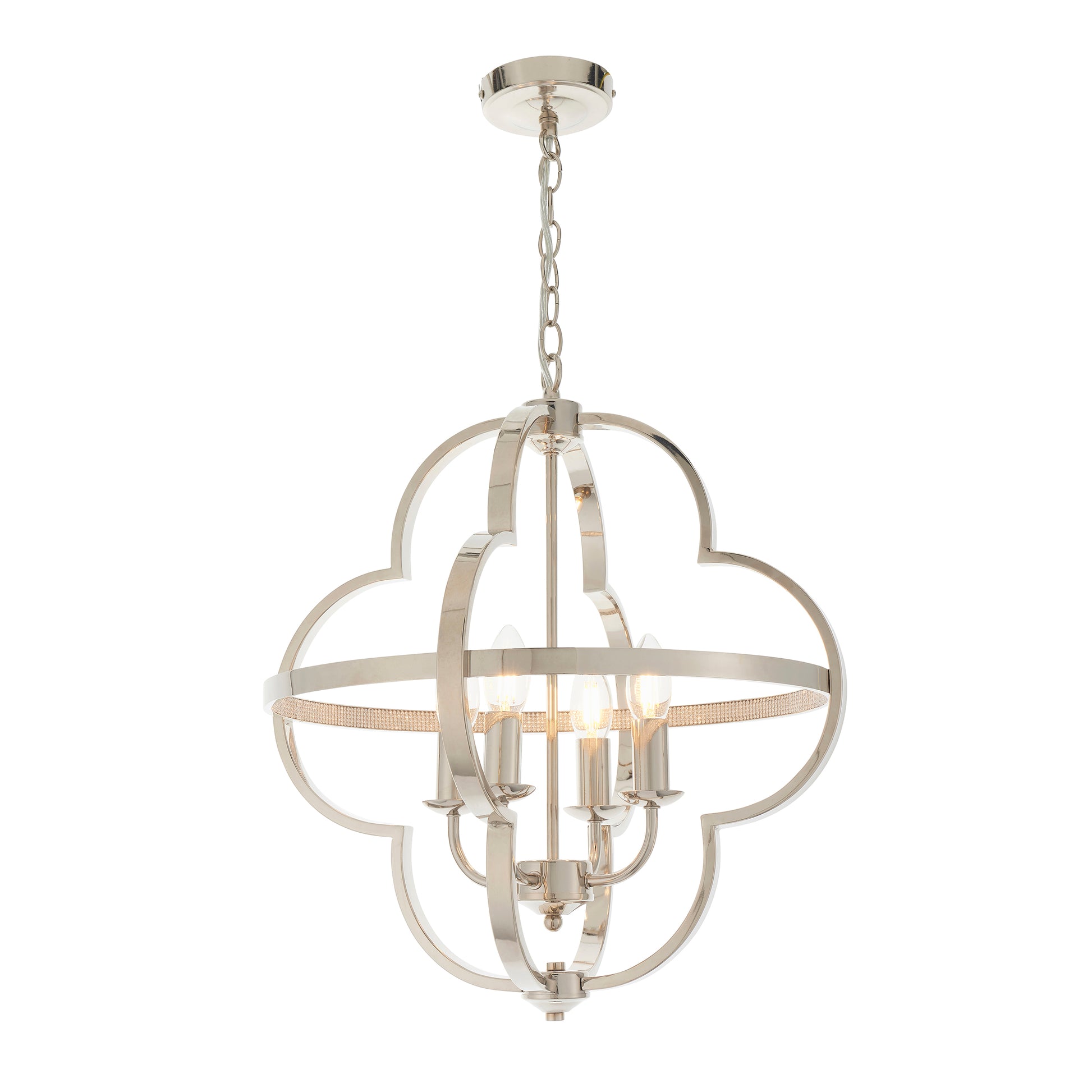 Barton 4-Light Pendant Light, Bright Nickel