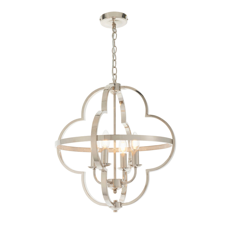 Barton 4-Light Pendant Light, Bright Nickel