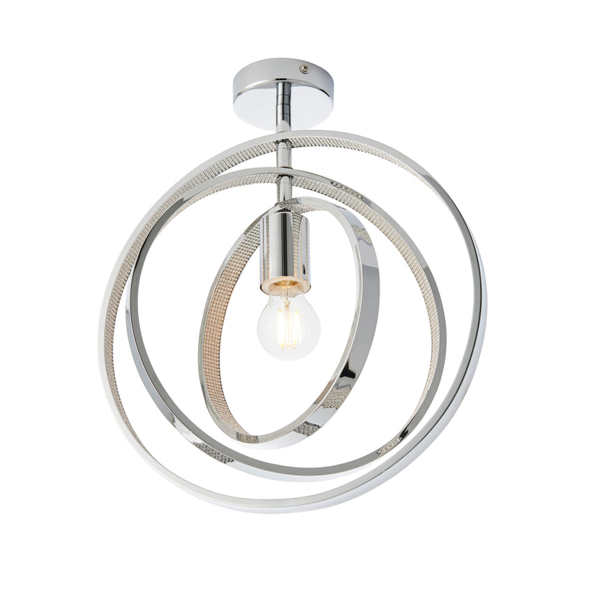 Merola Semi flush Bathroom Ceiling Light, Chrome