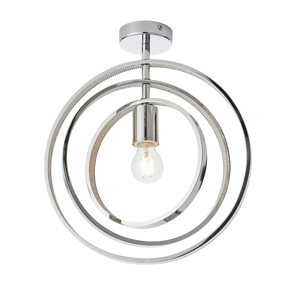 Merola Semi flush Bathroom Ceiling Light, Chrome
