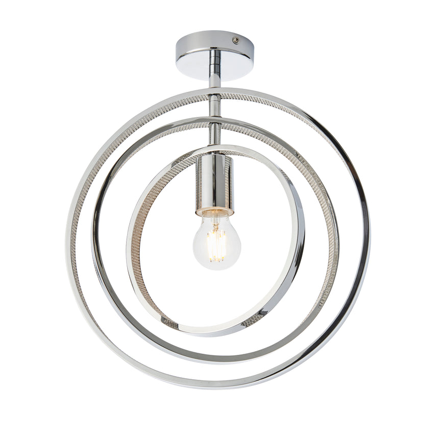 Merola Semi flush Bathroom Ceiling Light, Chrome
