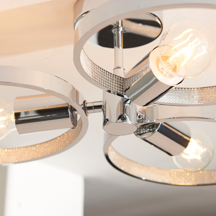 Merola Semi flush Bathroom Ceiling Light, Chrome