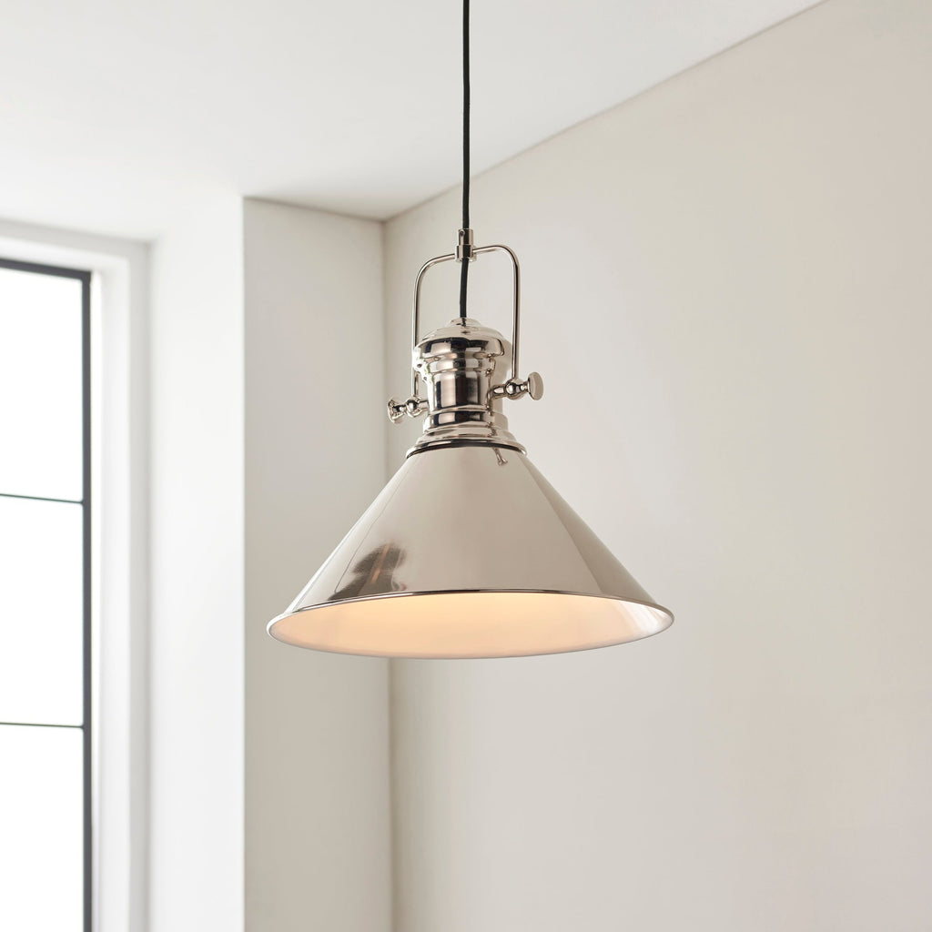 Brampton 36 Pendant Light, Bright Nickel