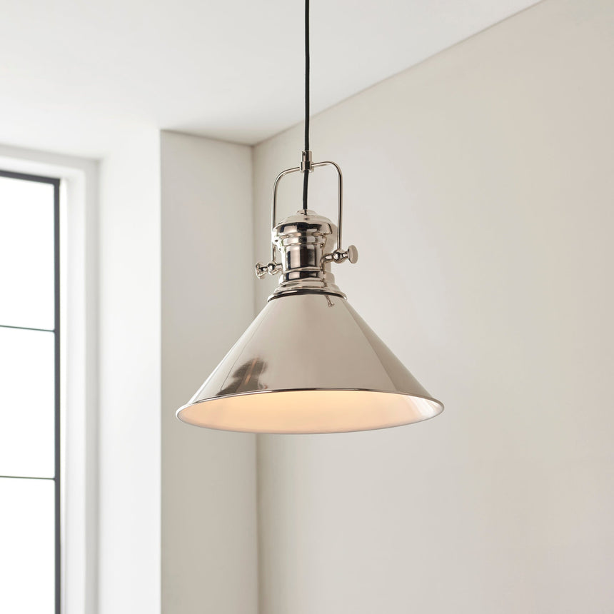 Brampton 36 Pendant Light, Bright Nickel