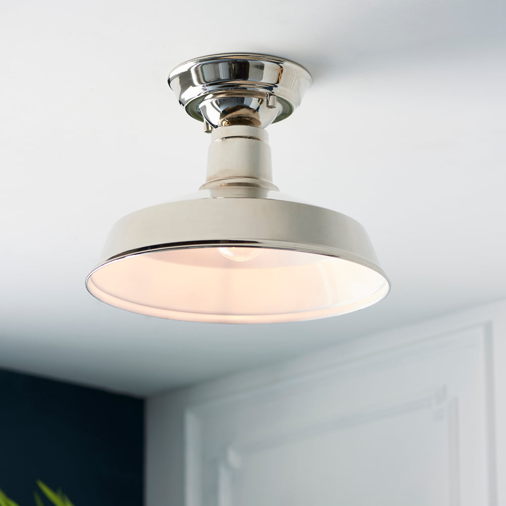 Darton Semi Flush Ceiling Light, Nickel