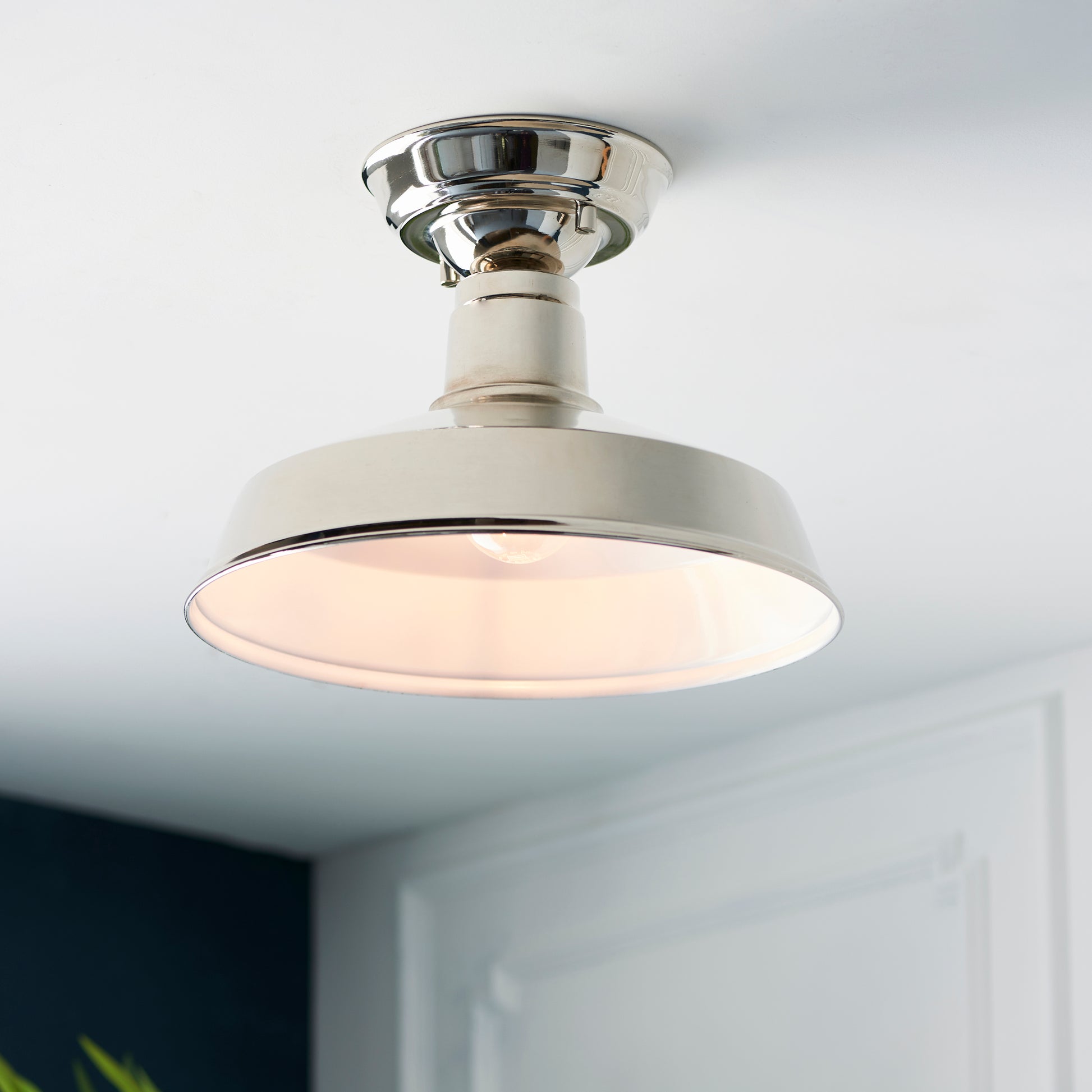 Darton Semi Flush Ceiling Light, Nickel