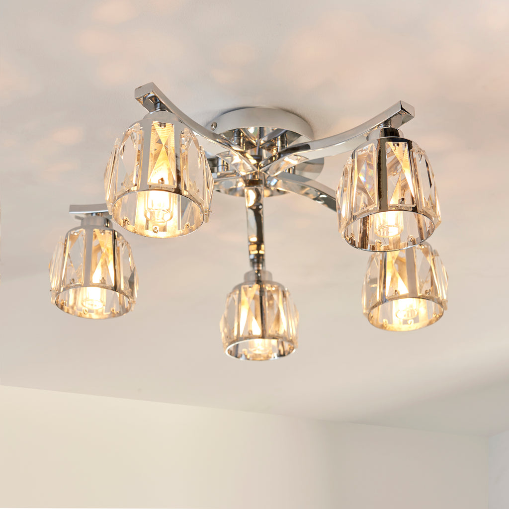 Ria 5-Light Semi-flush Bathroom Ceiling Light