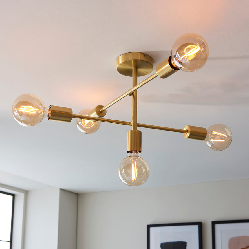 Studio 5 Light Semi Flush Ceiling Light