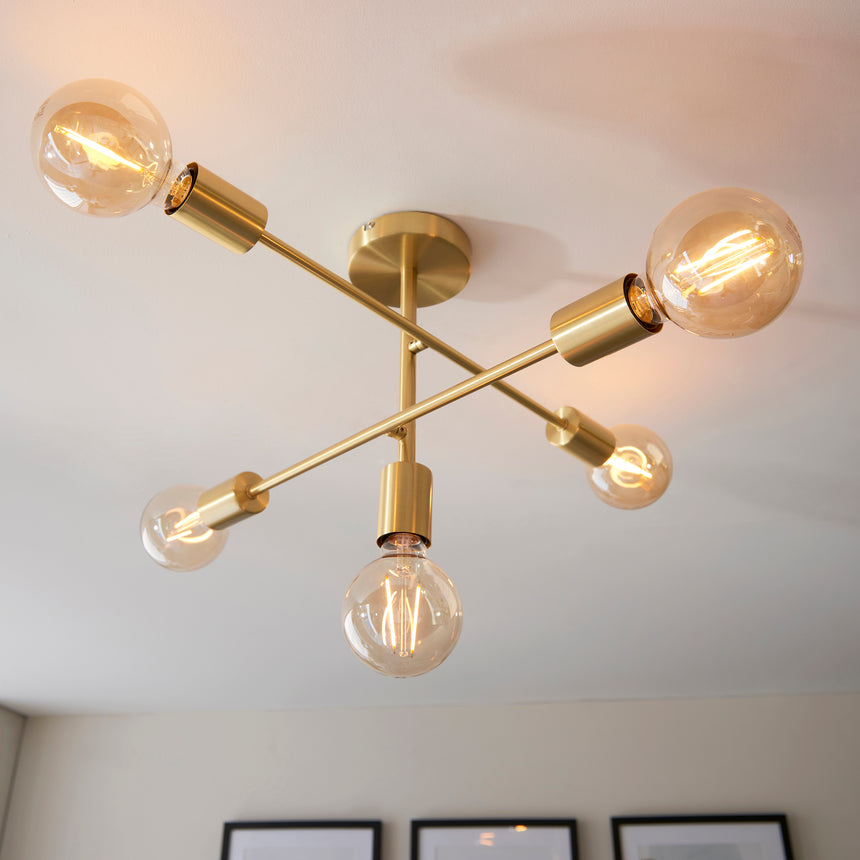 Studio 5 Light Semi Flush Ceiling Light