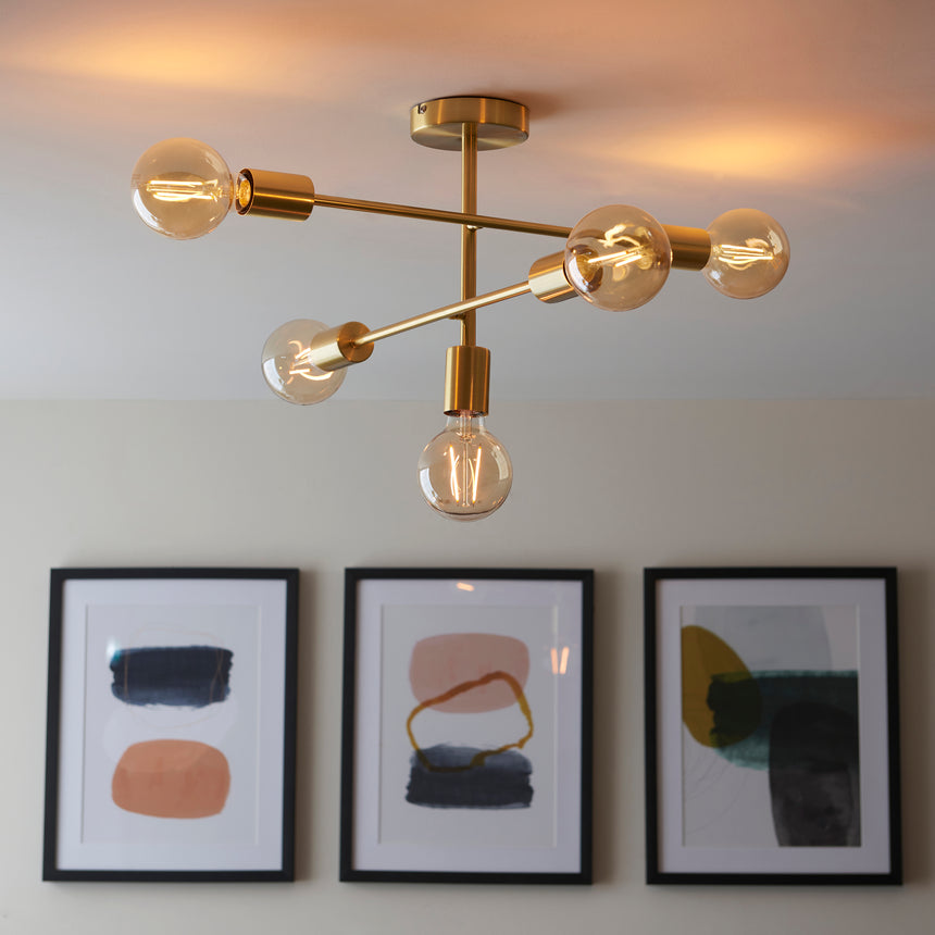 Studio 5 Light Semi Flush Ceiling Light