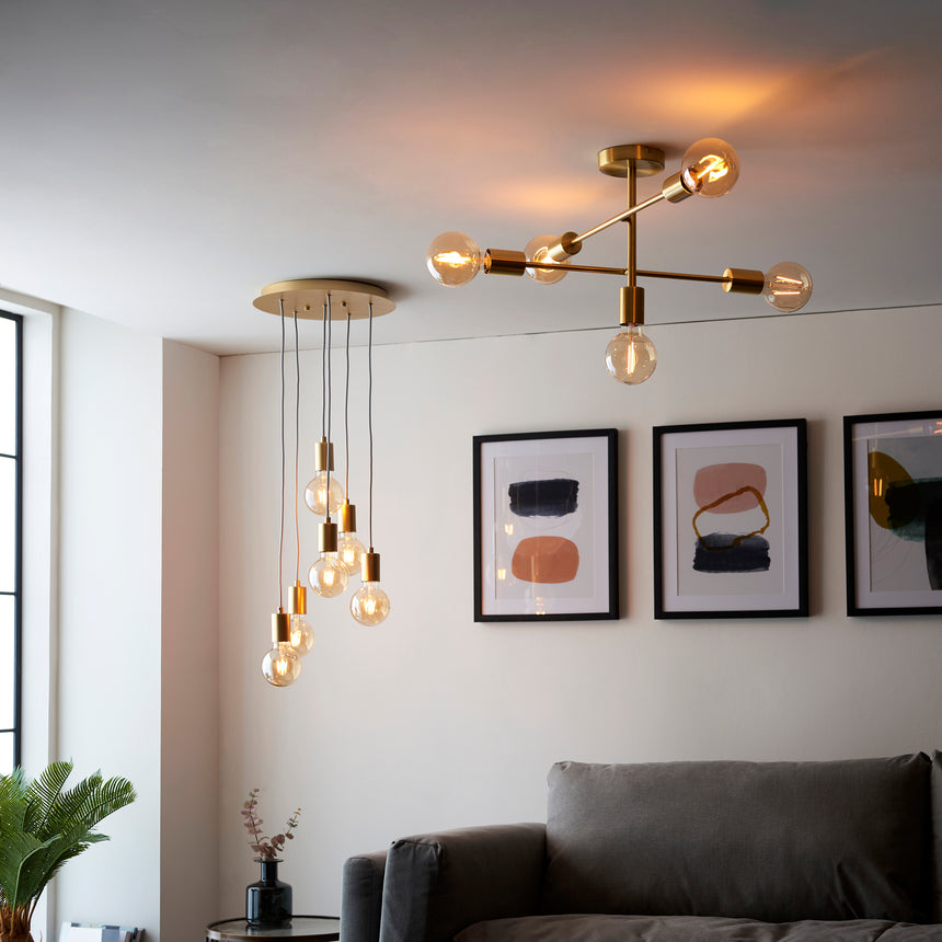 Studio 5 Light Semi Flush Ceiling Light