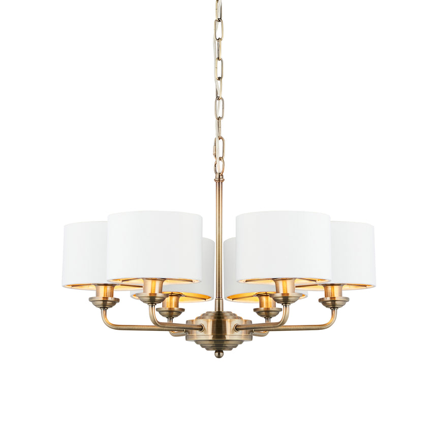 Highclere 6 Light Shaded Pendant Chandelier