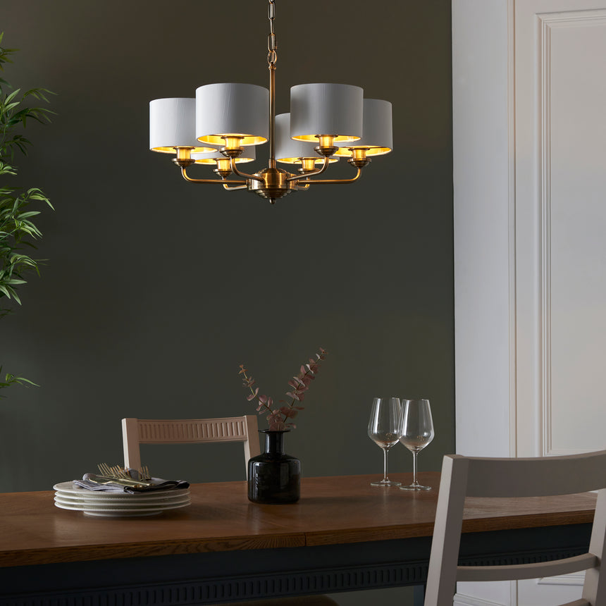 Highclere 6 Light Shaded Pendant Chandelier