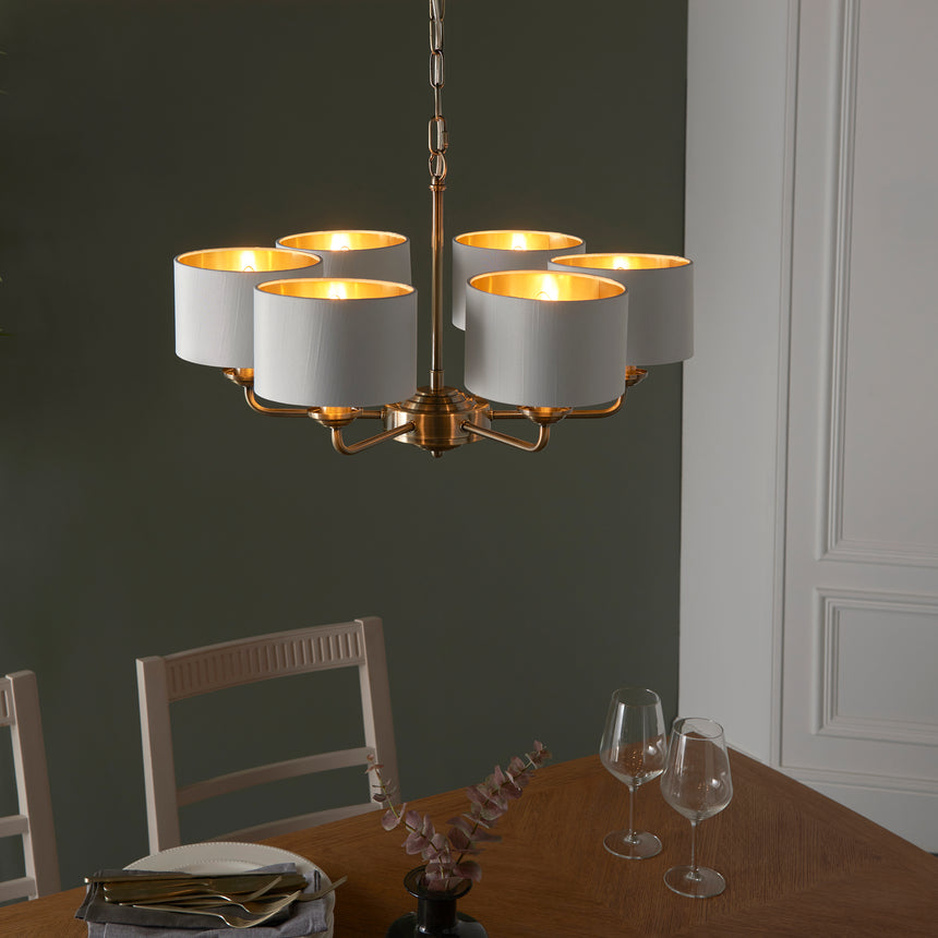 Highclere 6 Light Shaded Pendant Chandelier