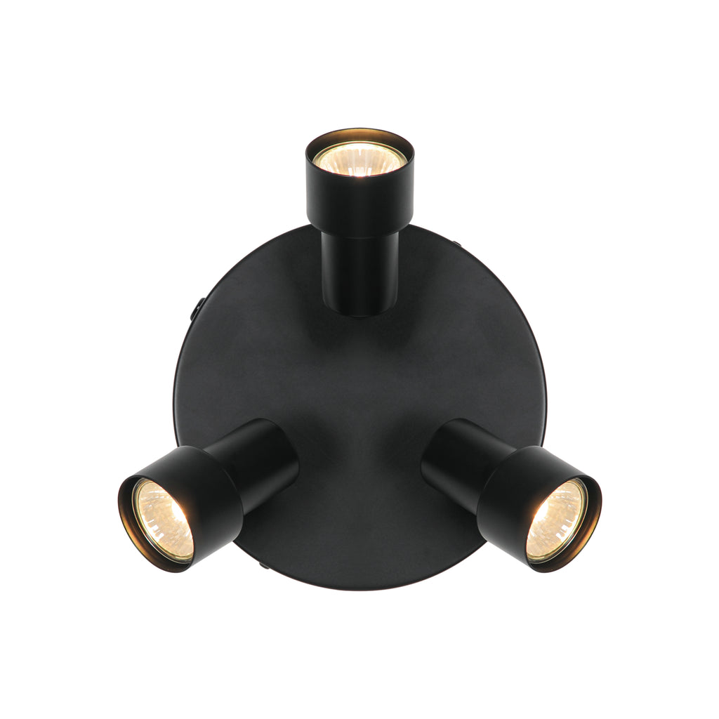 Boston 3 Light Ceiling Spotlight, Black