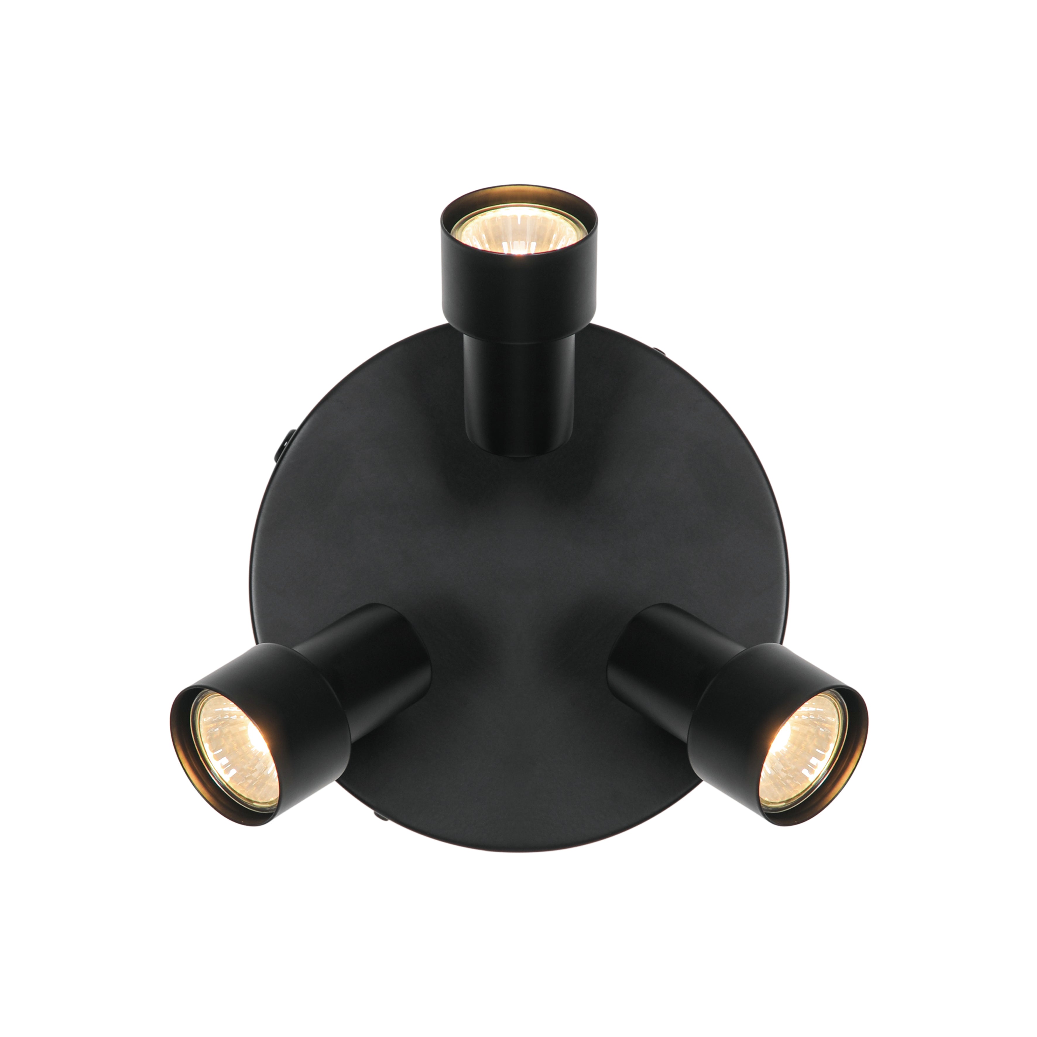 Boston 3 Light Ceiling Spotlight, Black