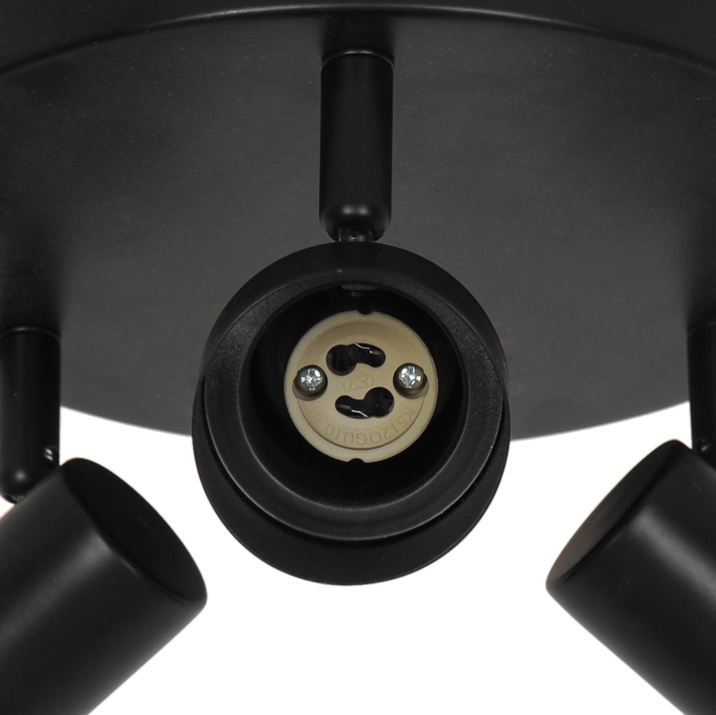 Boston 3 Light Ceiling Spotlight, Black
