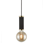 Galloway Mini Pendant Light, Black/Brass